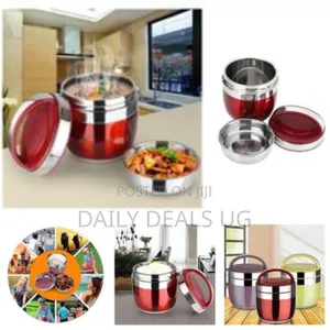 2 Layer Portable Steel Insulated Food Thermal Container Lunch Box 1.2l
