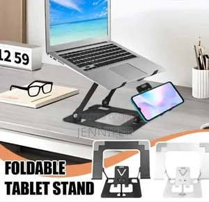 Foldable Dual Laptop and Mobile Phone Aluminium Stand