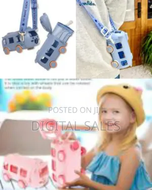 500ml Bus Water Bottle for Kids With Strap, Sipper, Straw Leakproof