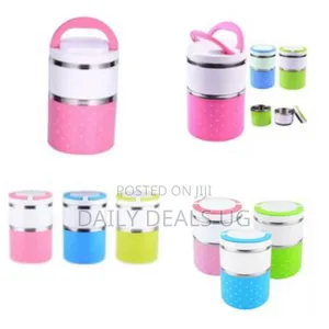 2 Layer Steel Food Insulated Lunch Box Container Tiffin- Multi-Colours