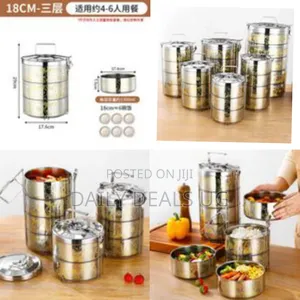 3 Layers Stainless Steel Outdoor Camping Multi-Layer Heat Preservation