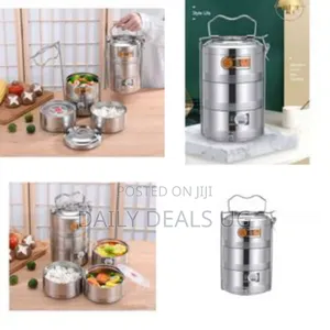 Stainless Steel 16 Cm Air Tight 3 Layers Food Container Carrier Lunch