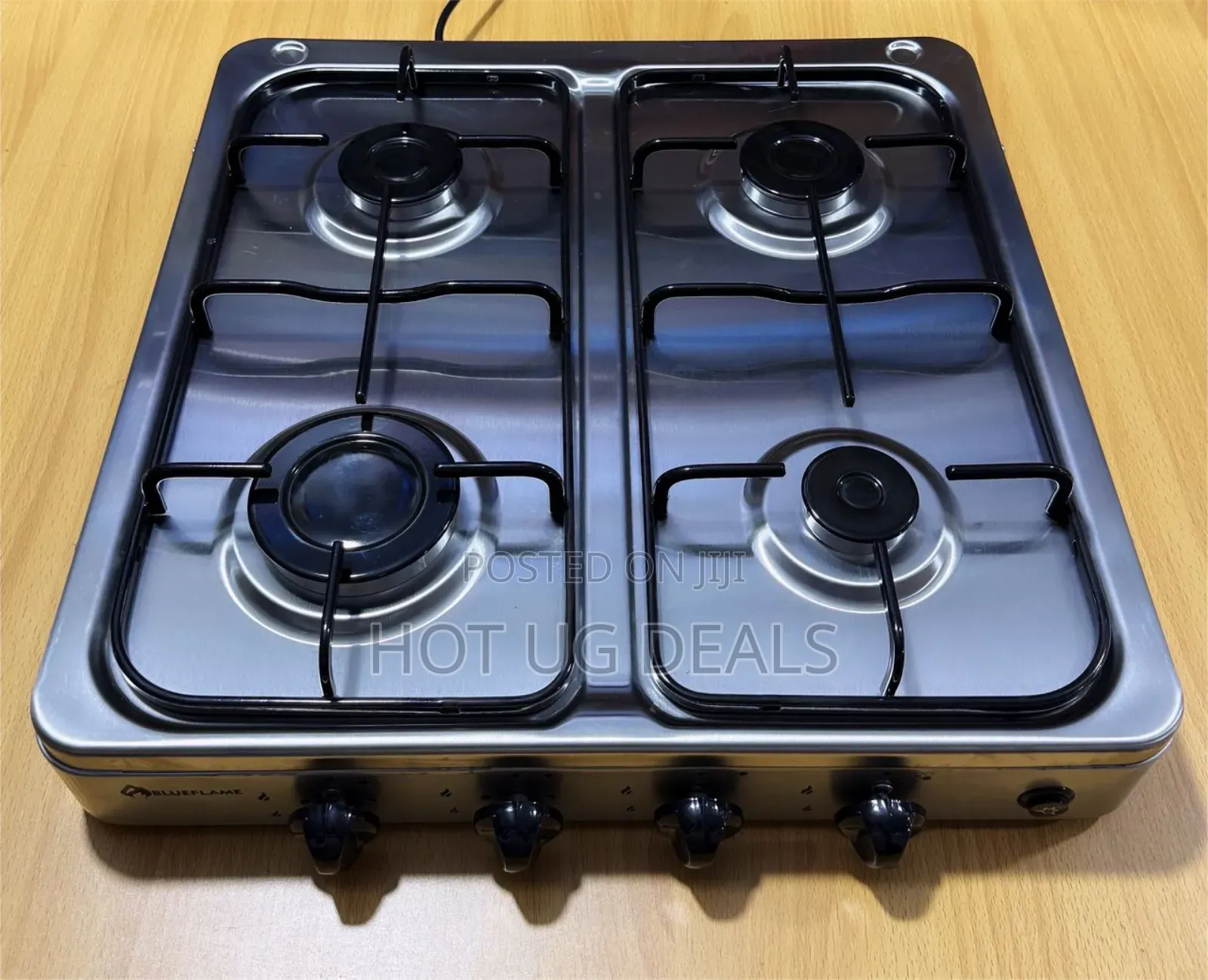4 Gas Stove Burner / Cooker Plate With Automatic Ignition - Grey.