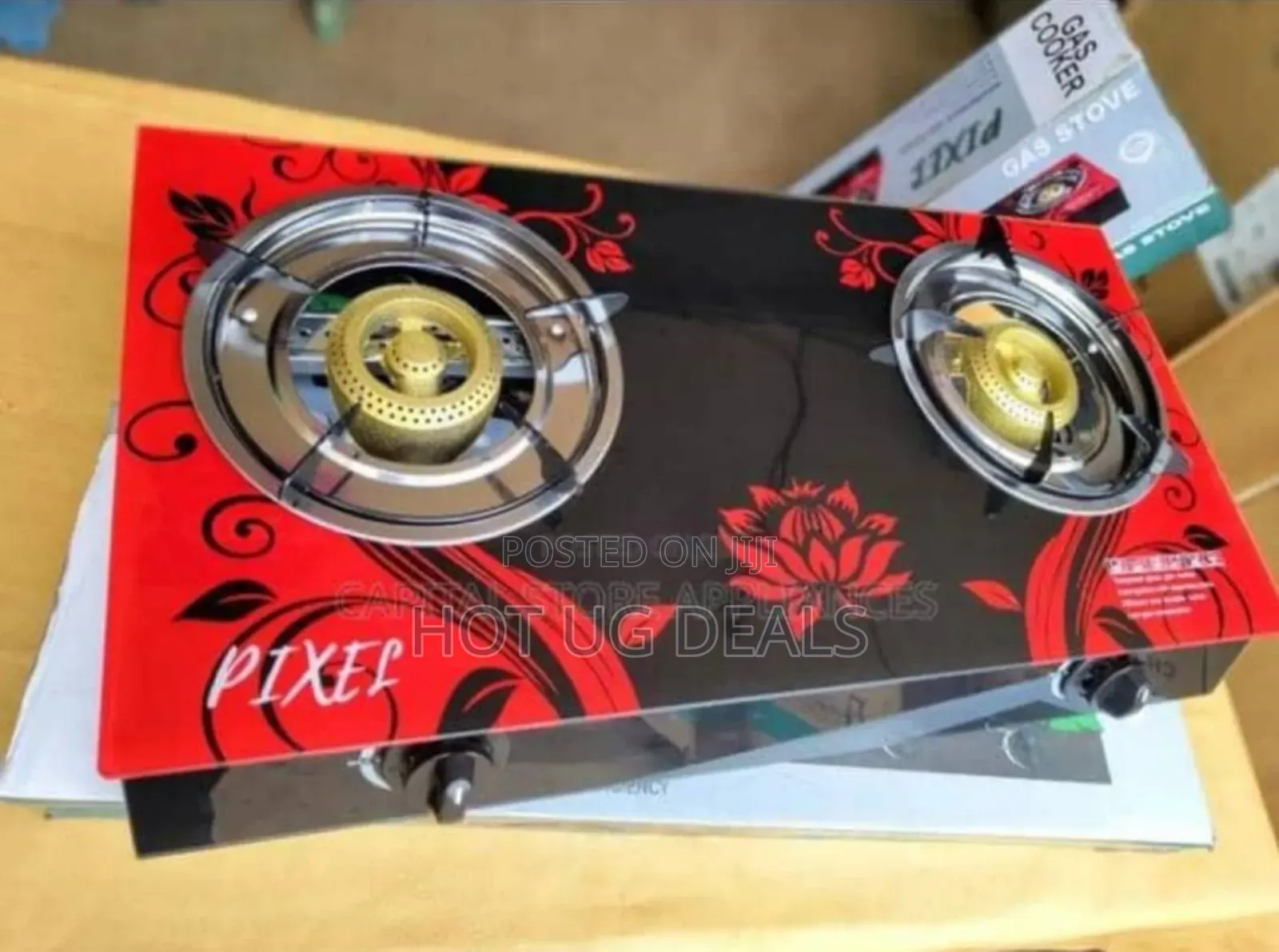 Pixel 2-burner Tempered Glass Gas Stove Burner