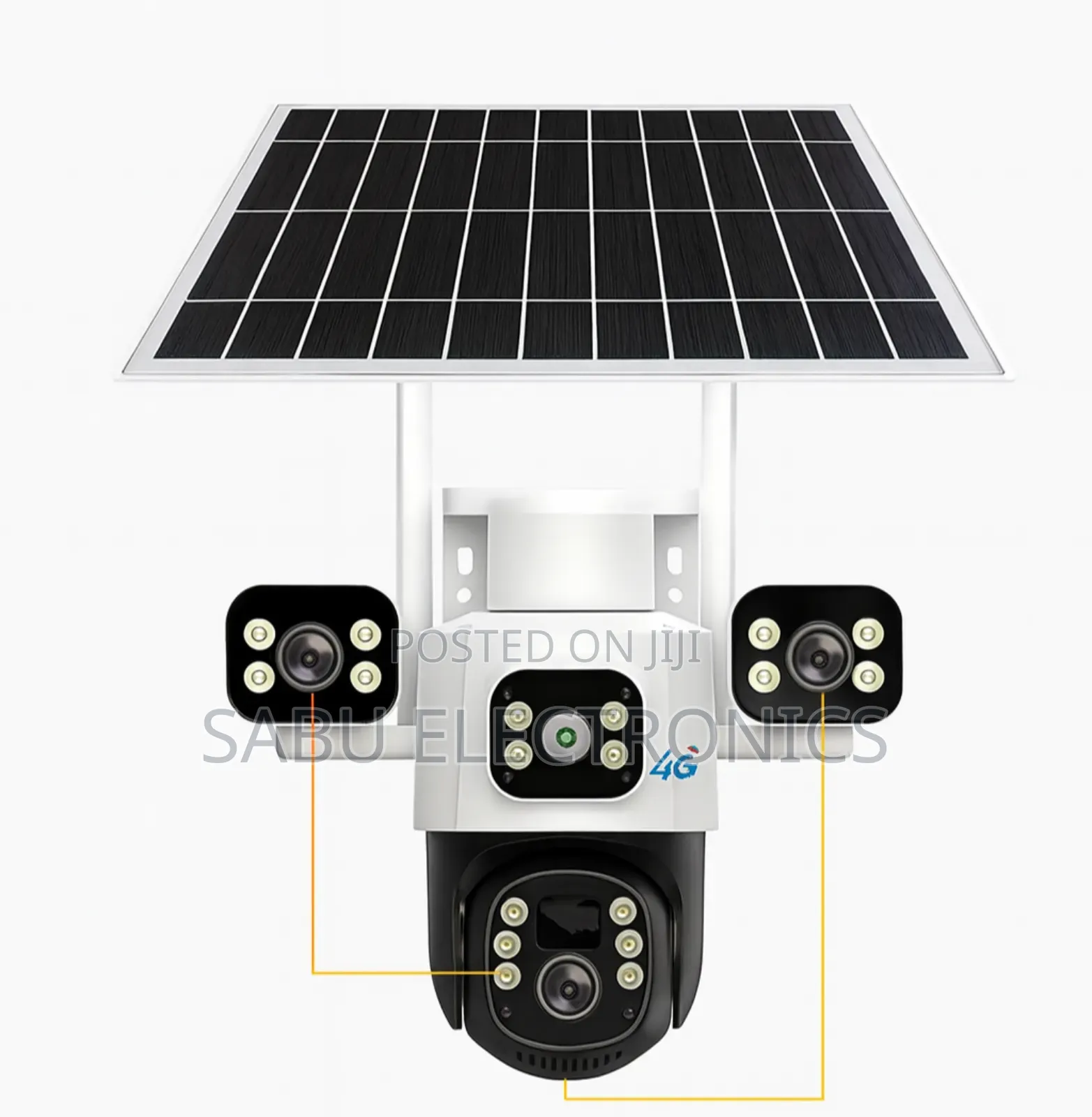 Eseecloud 3-Lens 4g Solar CCTV Camera Waterproof- Night Vision- 2audio