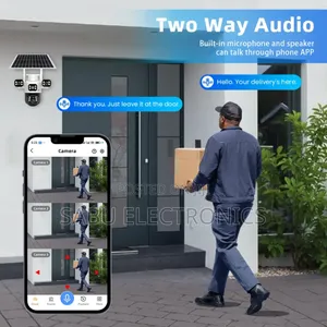 Eseecloud 3-Lens 4g Solar CCTV Camera Waterproof- Night Vision- 2audio