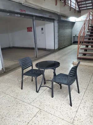L15 Round Dining Glass Table and Plastic Chairs