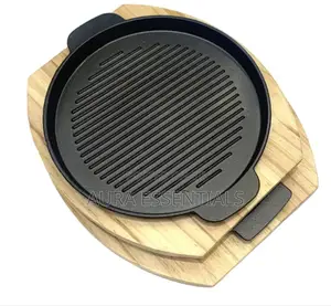 New Custom Wavy Round Non Stick Cast Iron Frying Pan