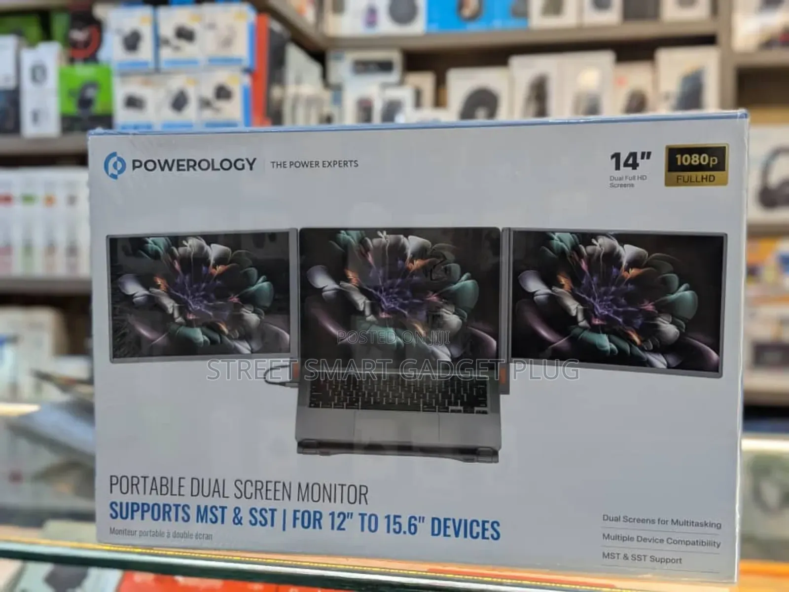 Powerology Dual Screen Monitor for 12-15.6 Inches