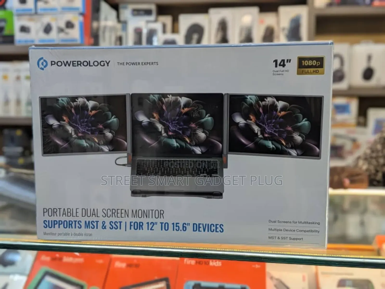 Powerology Dual Screen Monitor for 12-15.6 Inches