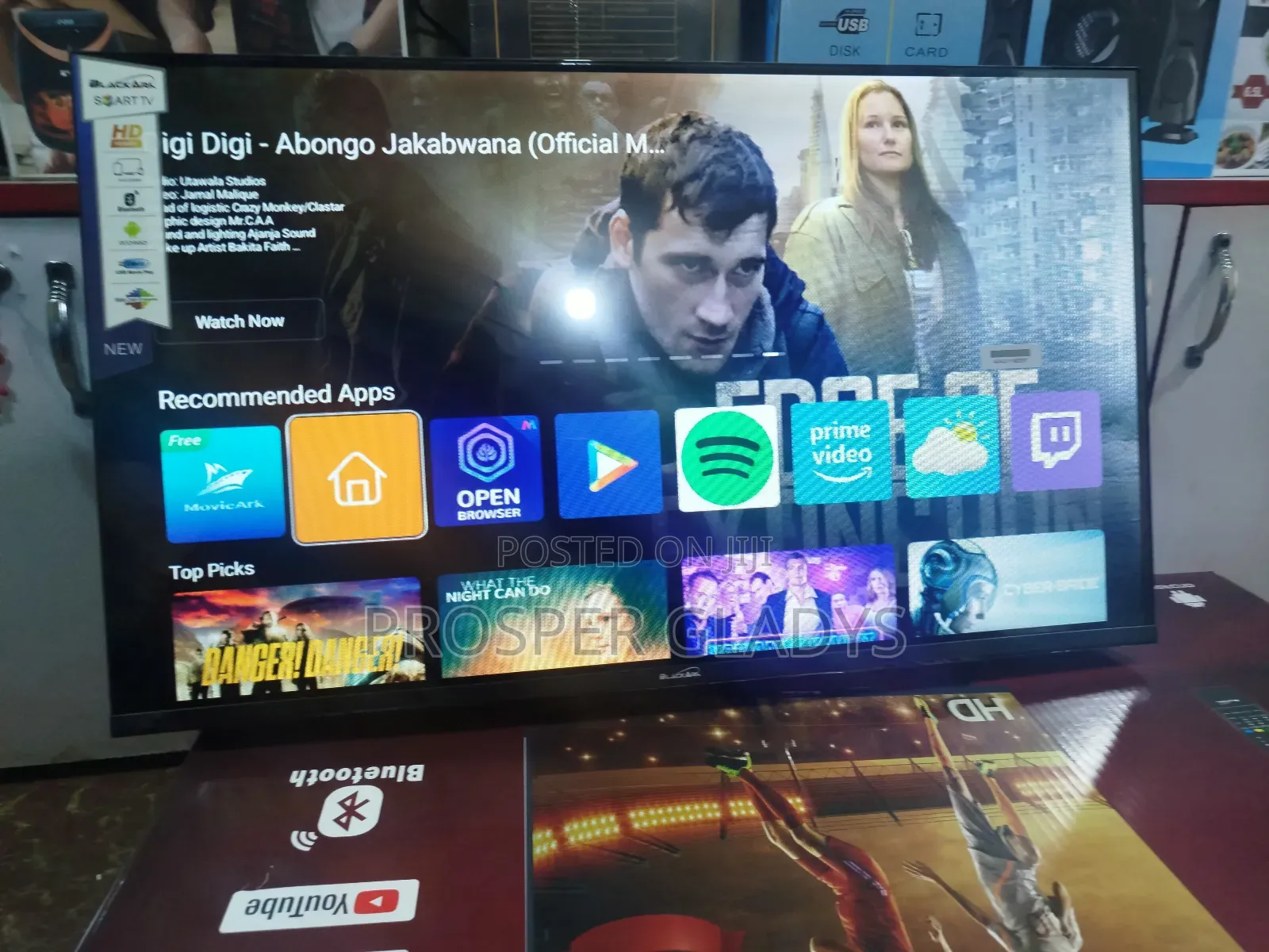 32 Black Ark Smart Android Digital Flat Screen Flameless.