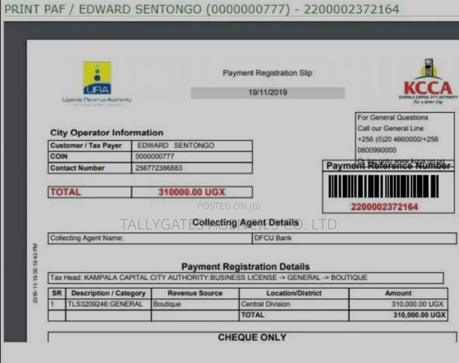 Kcca○Trading Licence