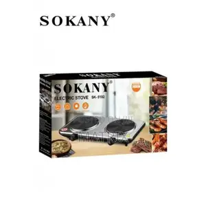 Sokany Double Solid Electric Hotplate - Black