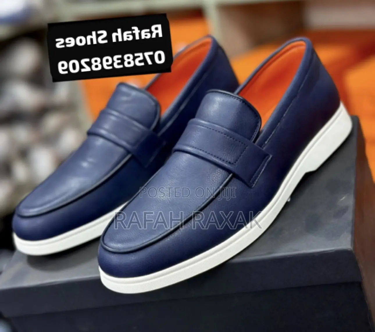 Original Blue Smart Casual Santoni Loafers
