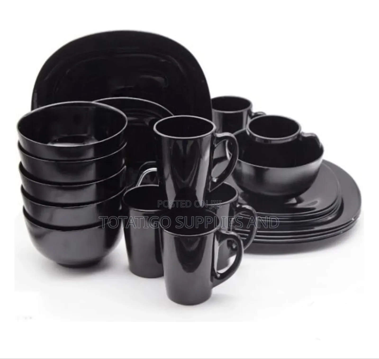 Black Dining Set 24 Pieces