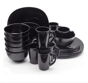 Black Dining Set 24 Pieces