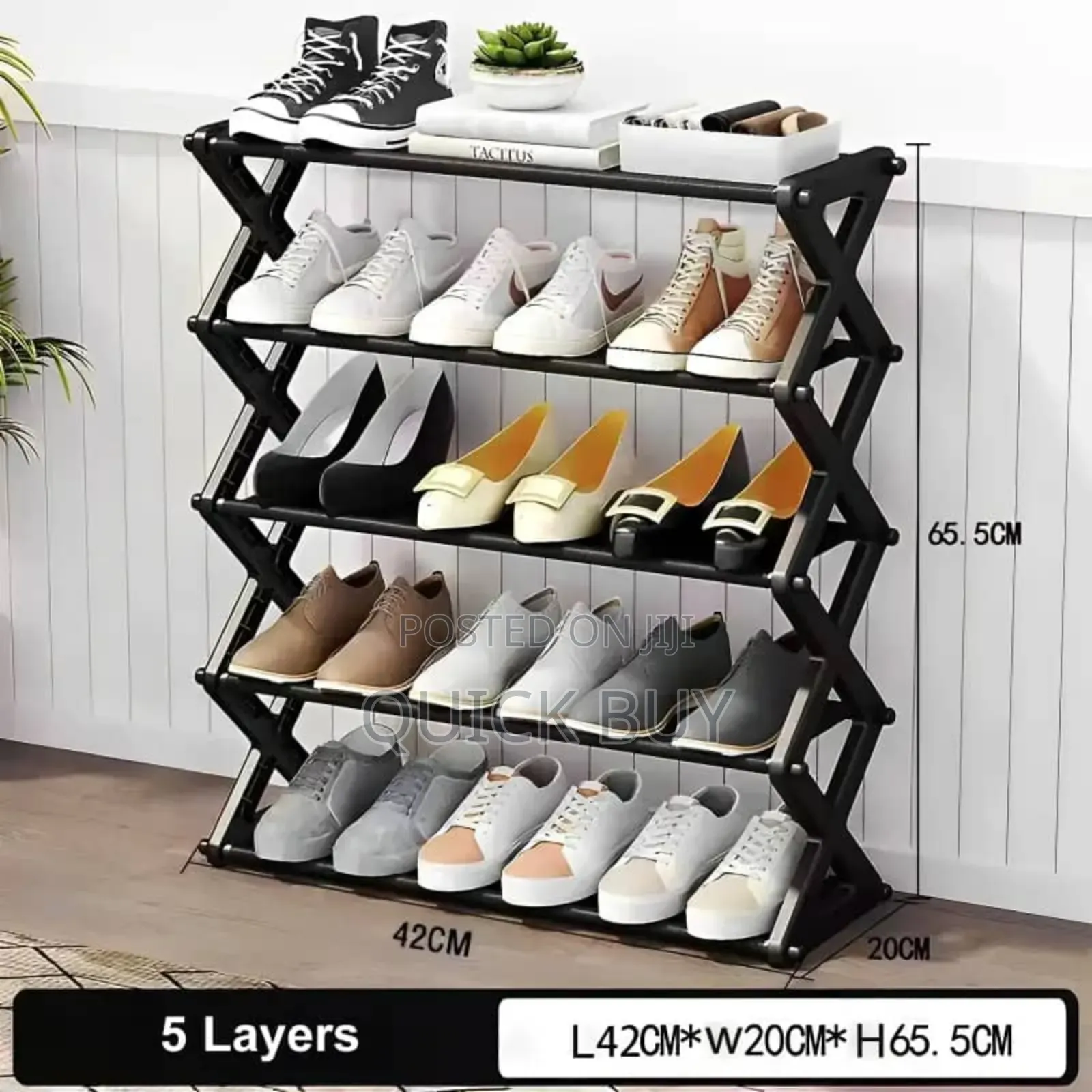 Foldable Mult-Tiered Shoe Rack
