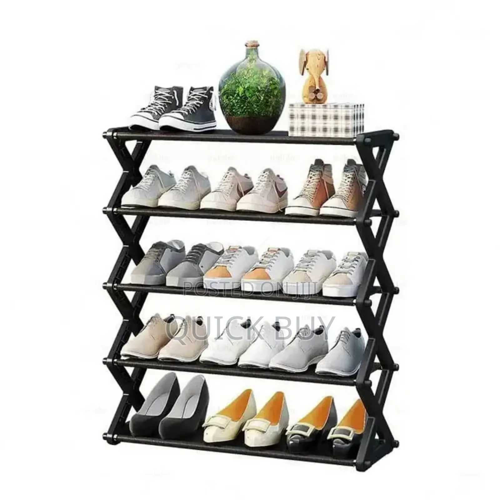 Foldable Mult-Tiered Shoe Rack