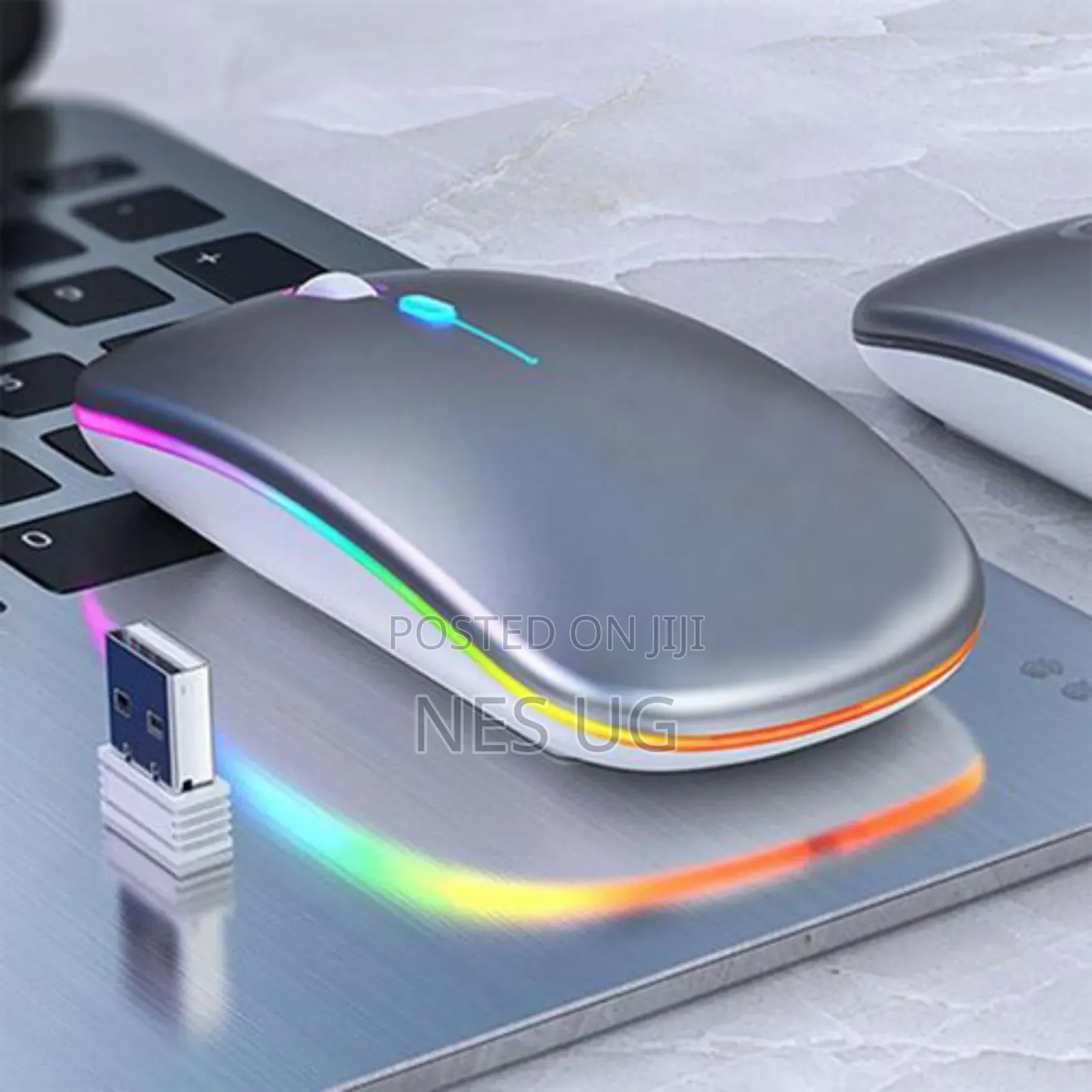 Hybrid Wireless Rechargeable Mouse 2.4g Bluetooth Mouse - Silver