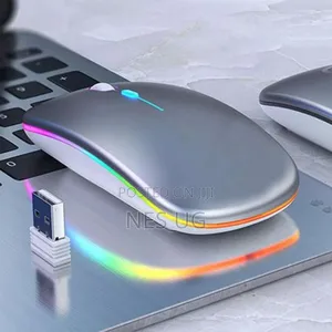 Hybrid Wireless Rechargeable Mouse 2.4g Bluetooth Mouse - Silver