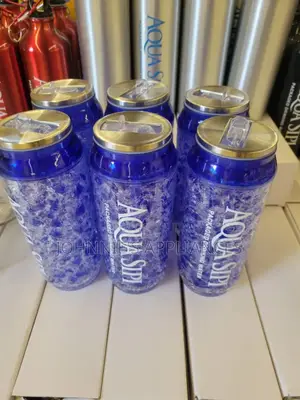 Aqua Sipi Blue Double-wall Water Bottle With Straw Lid
