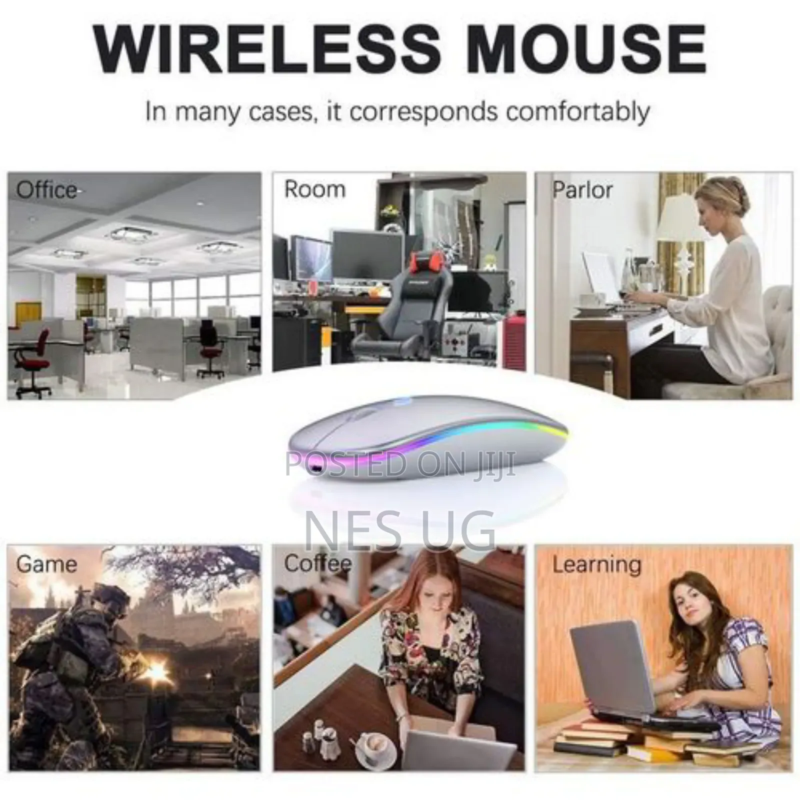 Hybrid Wireless Rechargeable Mouse 2.4g Bluetooth Mouse - Silver