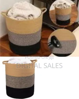 Cottonjute Rope Laundry Basket, 16.2x14.2 Inch, Woven Basket Blanket