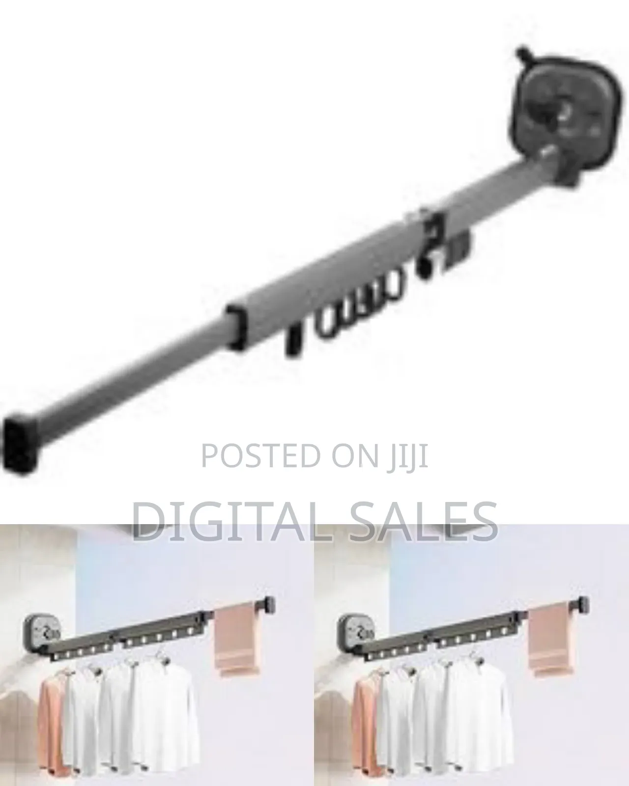 Folding 3-Fold Retractable Clothes Drying Rack With Suction Cup C
