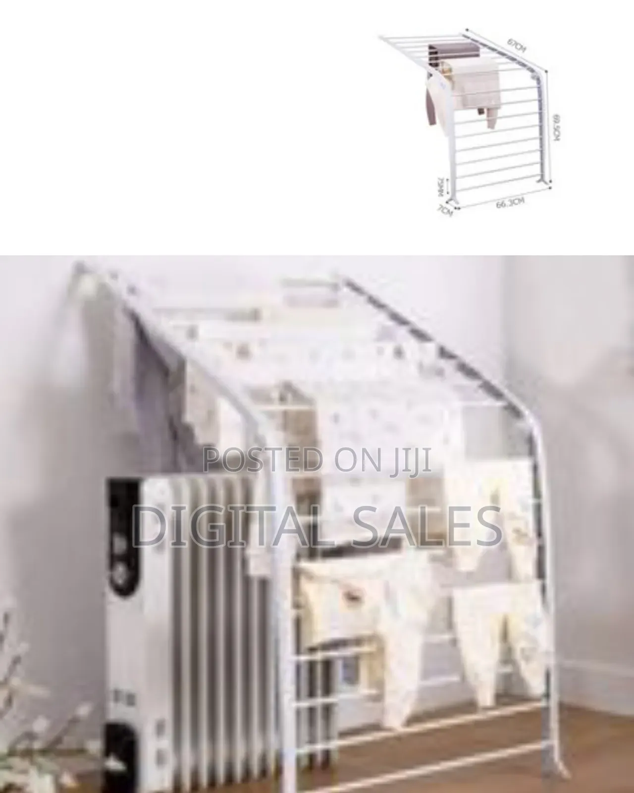 2 in 1, 16 Rail Clothes Airer Clothes Drying Rack Wall