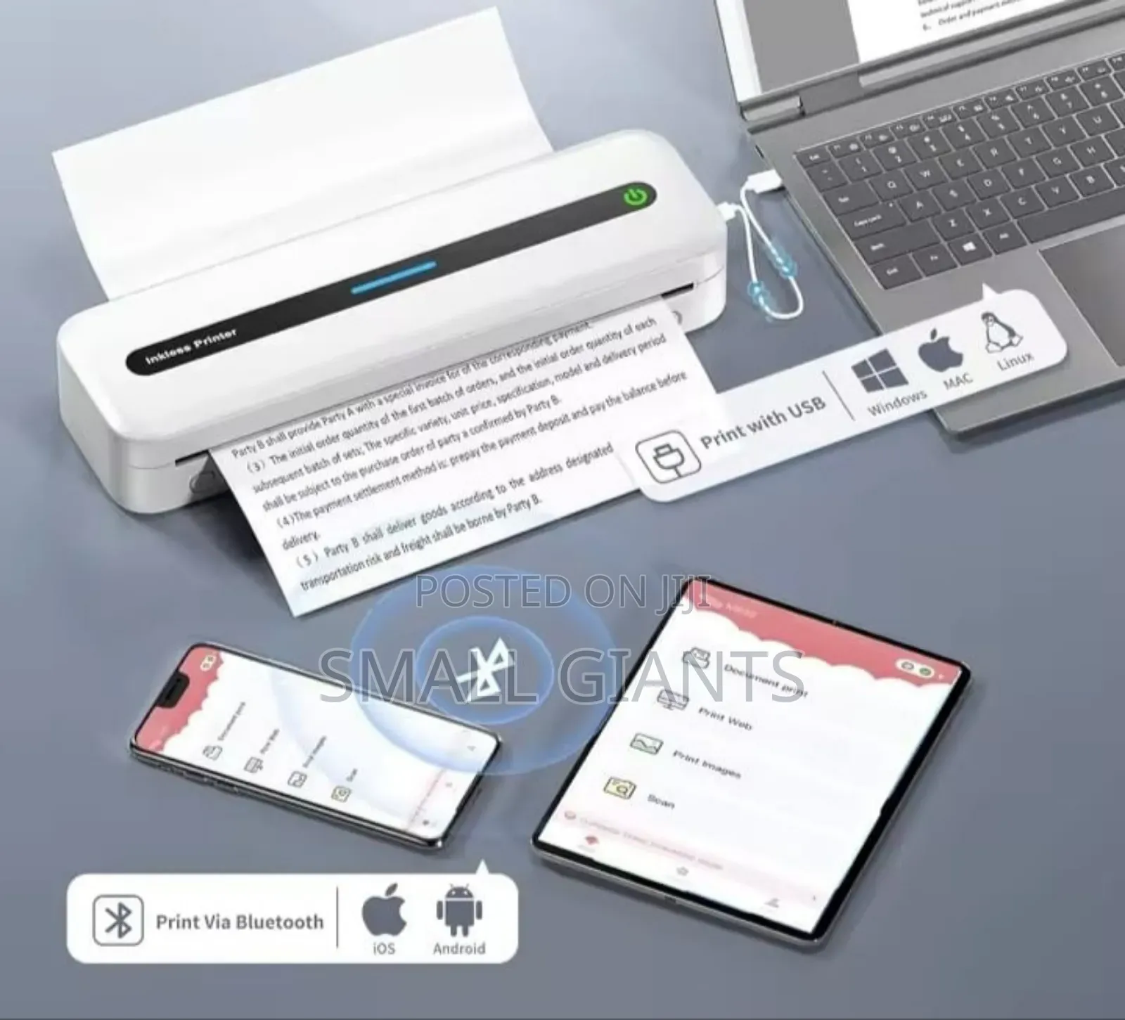 Portable Inkless Thermal Printer