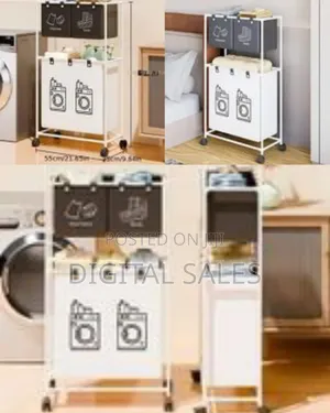 Foldable Dirty Clothes Basket Household 4 Grid Organizer Waterproof