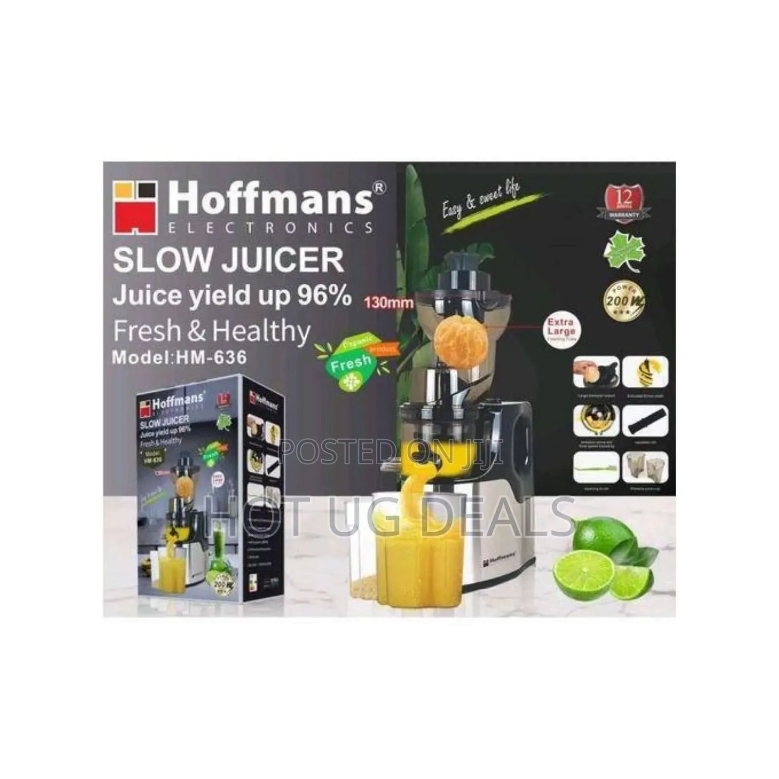 Hoffmans Slow Juicer Model Hm - Black