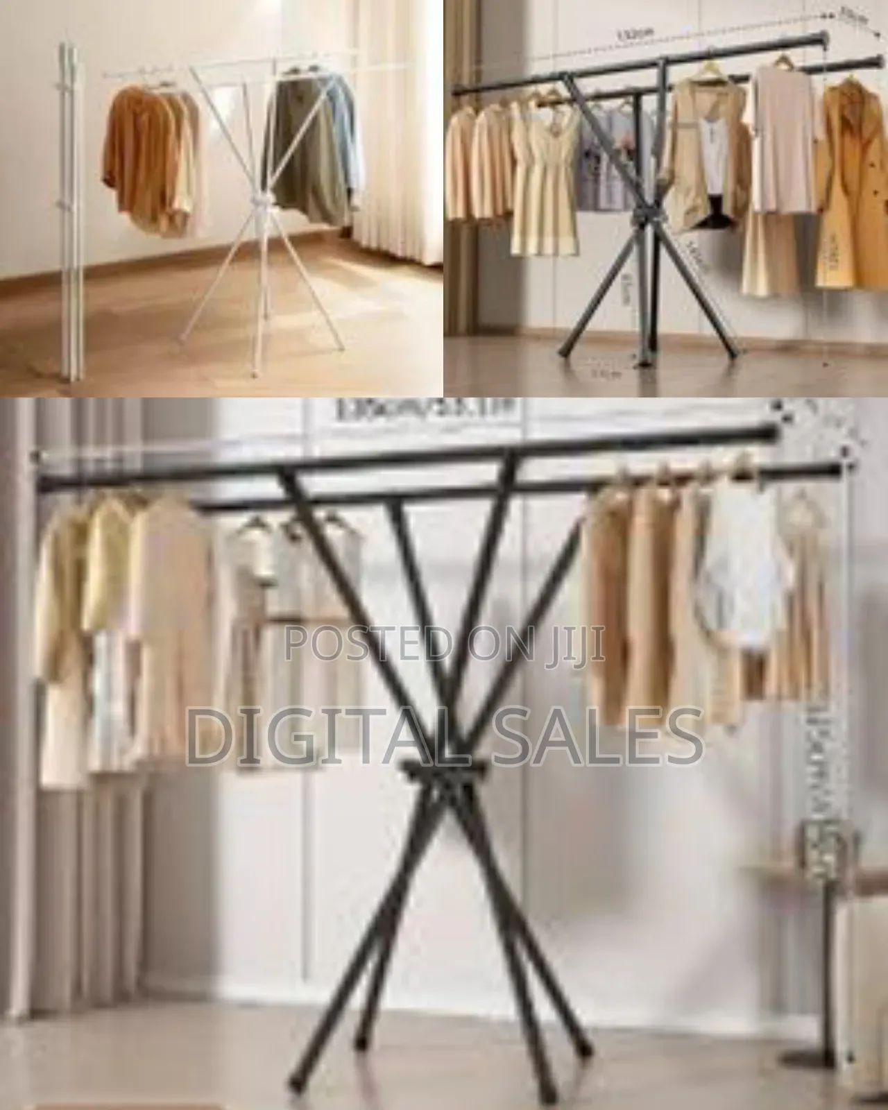 X-Shaped Drying Rack Foldable Floor-Standing Folding Storage Space-F