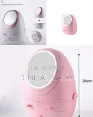 Egg Shape Organizer, 3 Drawers Cosmetic Storage Box With Led Mirror
