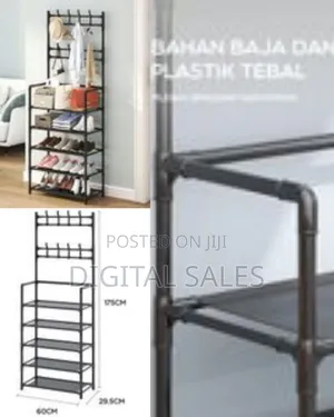 Multi-functional Hat Coat Stand With 5 Tier Shoe Rack Storage Clothes