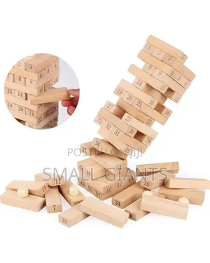 Jenga Blocks With 4 Dices, 54 Pieces