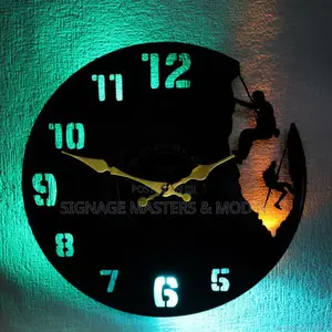 Mountain Climbing Backlit Wall Clock