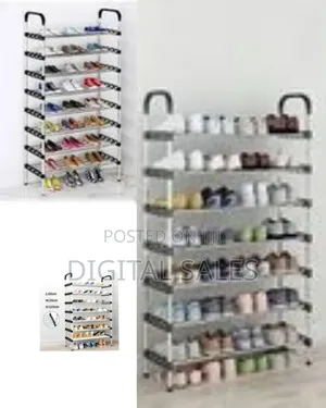 8 Layers Multi-Tier Stainless Steel Shoe Rack Stackable