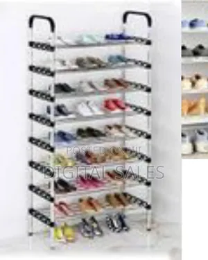 8 Layers Multi-Tier Stainless Steel Shoe Rack Stackable