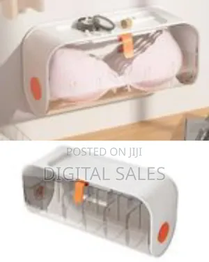 Wall Mounted Sock Underwear Storage Box Transparent Flip Cover Rack
