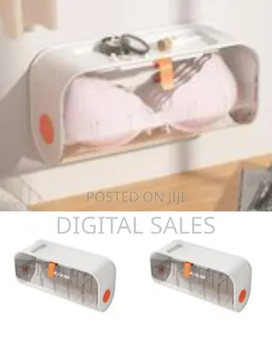 Wall Mounted Sock Underwear Storage Box Transparent Flip Cover Rack