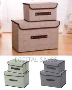 2 Size Non-woven Fabric Foldable Storage Boxes Clothes