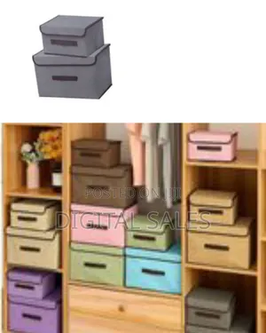 2 Size Non-woven Fabric Foldable Storage Boxes Clothes