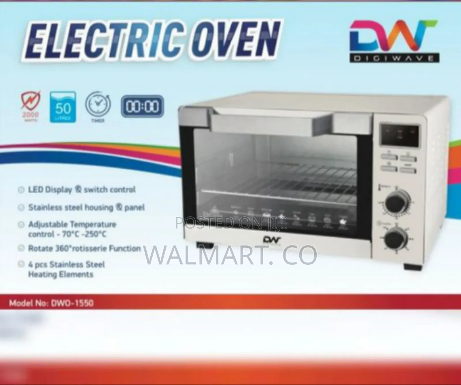 Digiwave 50 Litres Electric Oven Toaster-Silver