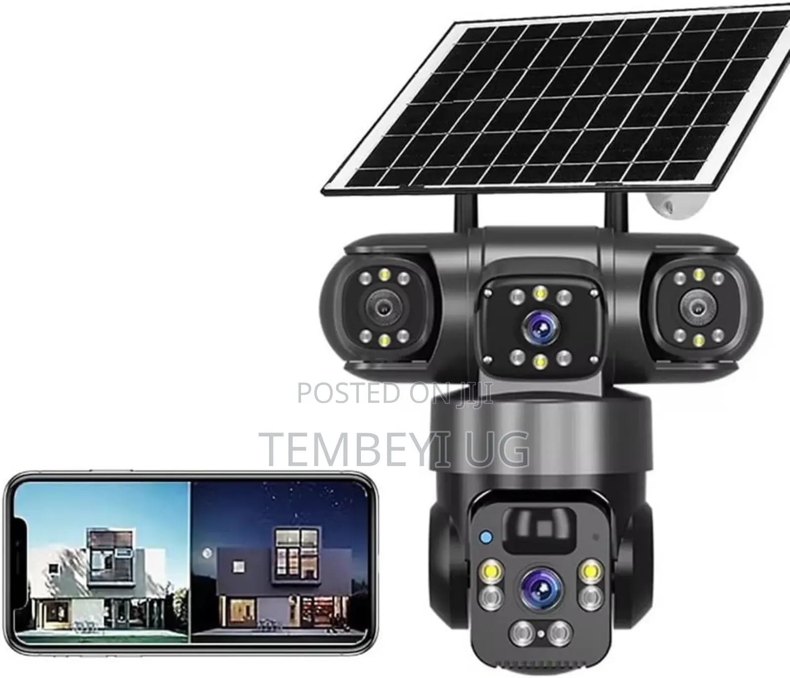 Solar Powered Security Camera With Multiple Lenses