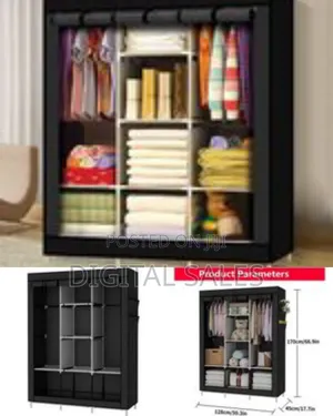3 Column Cloth Frame Portable Wardrobe Storage