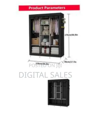 3 Column Cloth Frame Portable Wardrobe Storage