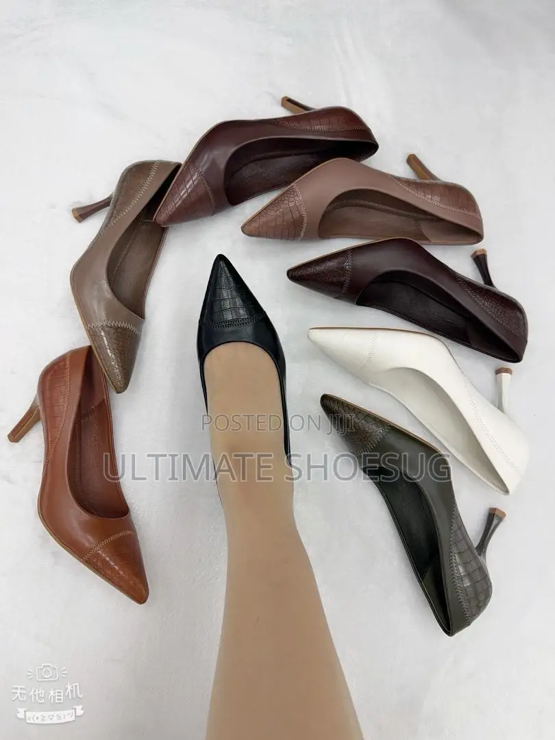 Pointed Leather Closed Heels