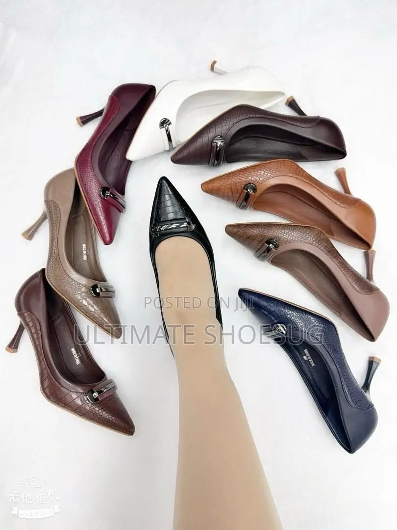 Pointed Leather Closed Heels