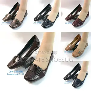 Three Show Leather Flat Pumps